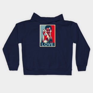 Bill Laimbeer Love Obama Hope Large Print Kids Hoodie